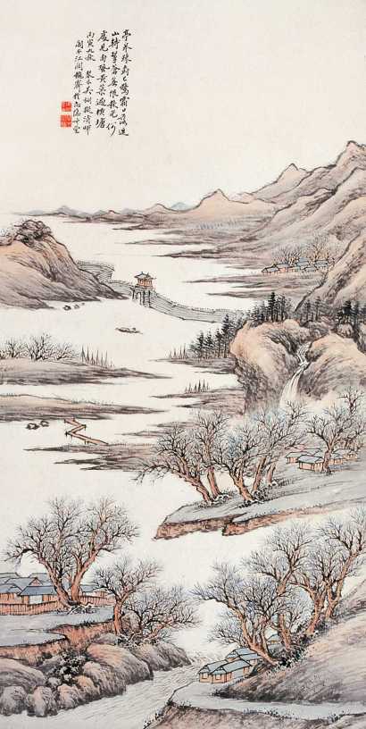 吴琴木 丙寅（1926）年作 山水图 立轴